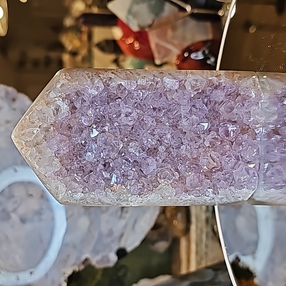 Sparkly Gorgeous Pink Amethyst Crystal Tower 4.8" 1lbs Agate Back